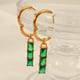 EH754 Green Stone Gold Earrings